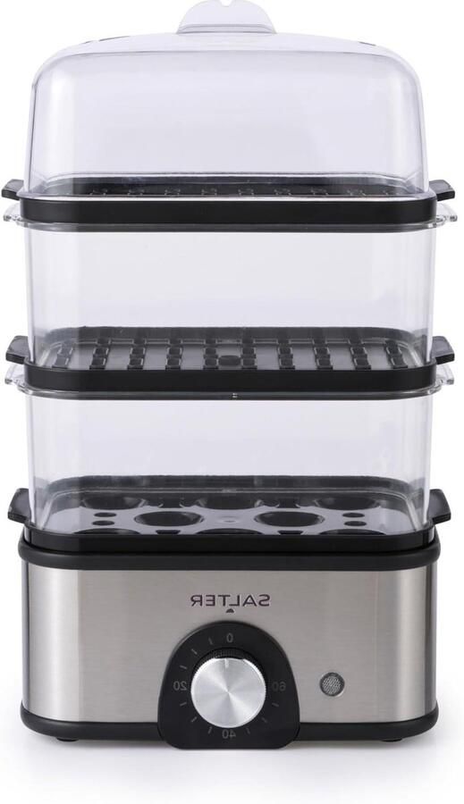 Compacte Voedselstomer Elektrische stomer Gezond Koken 3 Stoommanden 3 Liter Zilver