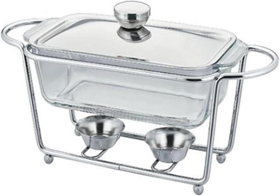 Voedselverwarmer Buffet Warmhoudplaat RVS Gerechten Warm Houden Enkelvoudig Raster Volledige Maaltijden Zilverkleurig
