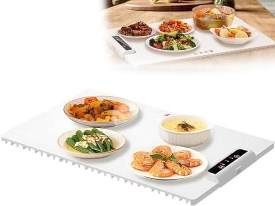 Voedselverwarmer Elektrisch Warmhoudbak Siliconen Buffet Warm Houden Instelbare Temperatuur 60x38 cm Paneel Zwart