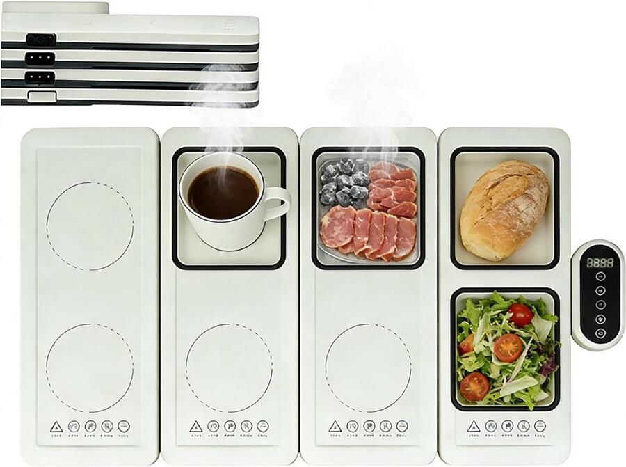Voedselverwarmer Mat Buffetserver Warmhouder Warme Maaltijden Serveren Modulaire Afneembare Panelen 1-12 Uur Timer