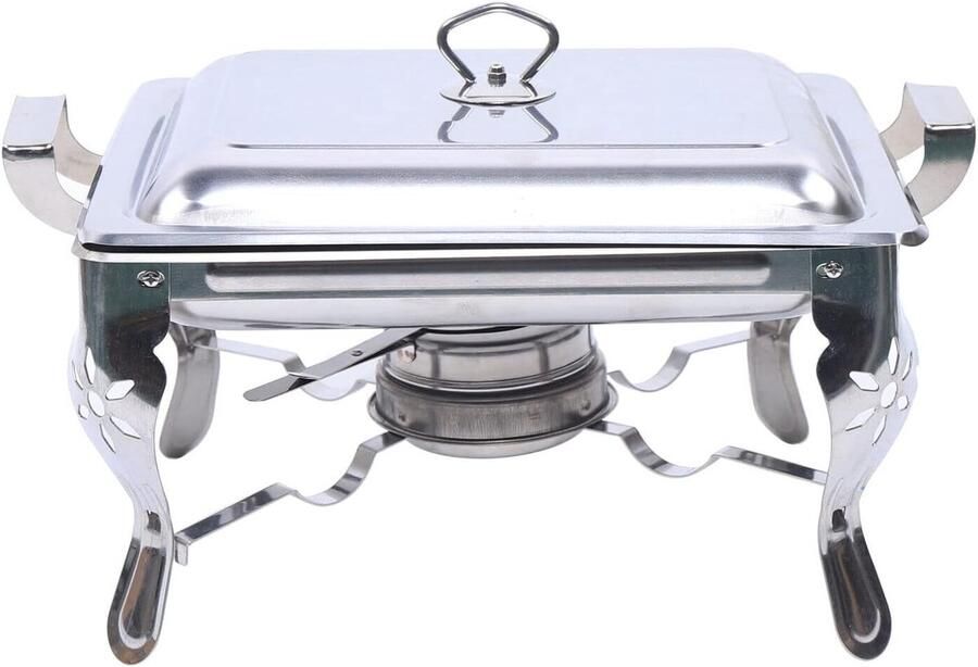 Voedselverwarmer Roestvrij Staal Warmhoudbak Buffet Warming Grote Capaciteit 6 Liter 26 x 26 x 21 cm