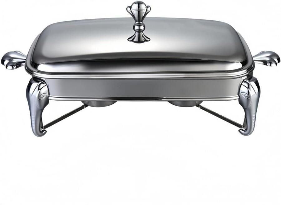 Voedselverwarmer RVS Warmhoudpan Buffet Serveren Dubbele Branders 29L Capaciteit Zilver
