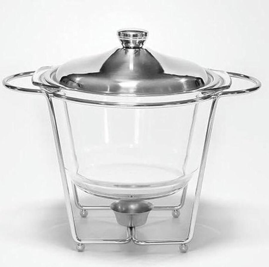 Voedselverwarmer Set Buffet Warmhouder Feestelijke Gelegenheden Zichtbare Glazen Pan 4 Qt Capaciteit Goud