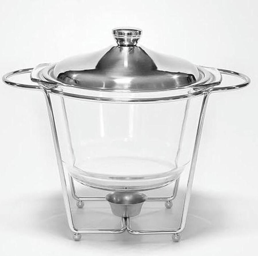 Voedselverwarmer Set Buffet Warmhouder Feestelijke Gelegenheden Zichtbare Glazen Pan 4 Qt Capaciteit Goud