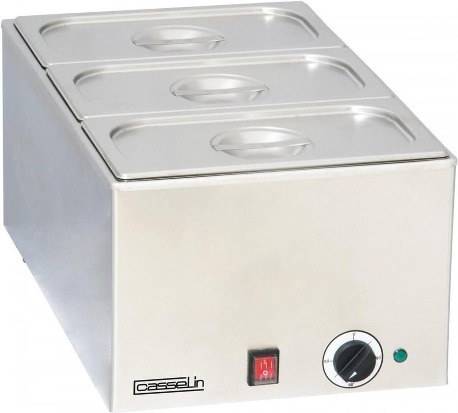 Voedselverwarmer Warmhoudbak Eten Warm Houden Vijf Temperatuurstanden 3 x GN 1 3 Zilverkleurig