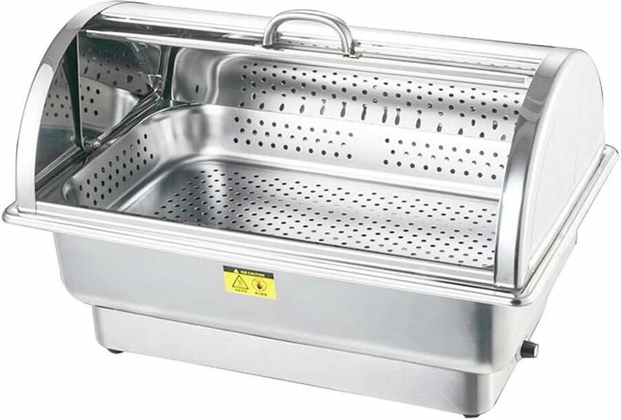 Voedselverwarmer Warmhoudplaat Buffet Service Roestvrij staal 53 x 33 cm Zilver