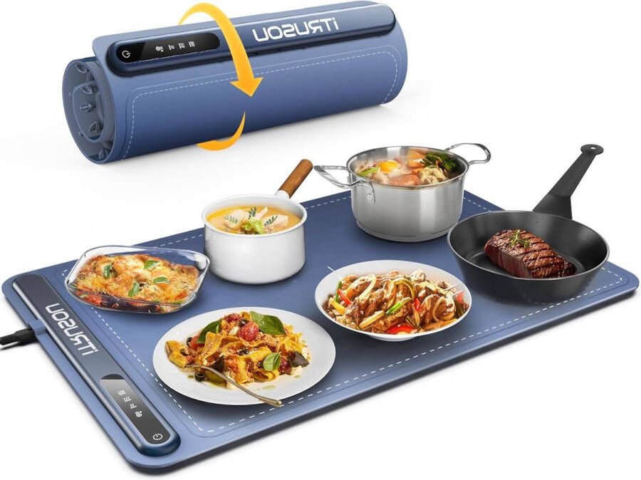 Voedselverwarmer warmhoudplaat voor gerechten met volledige verwarming en instelbare temperatuurregeling