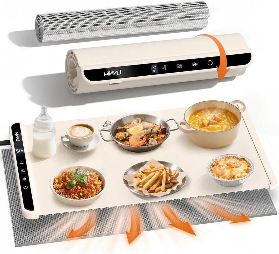 Voedselverwarmingsmat Warmhoudplaat Buffet Warm Houden Hittebestendige Pad 66 x 35 cm Warm Wit