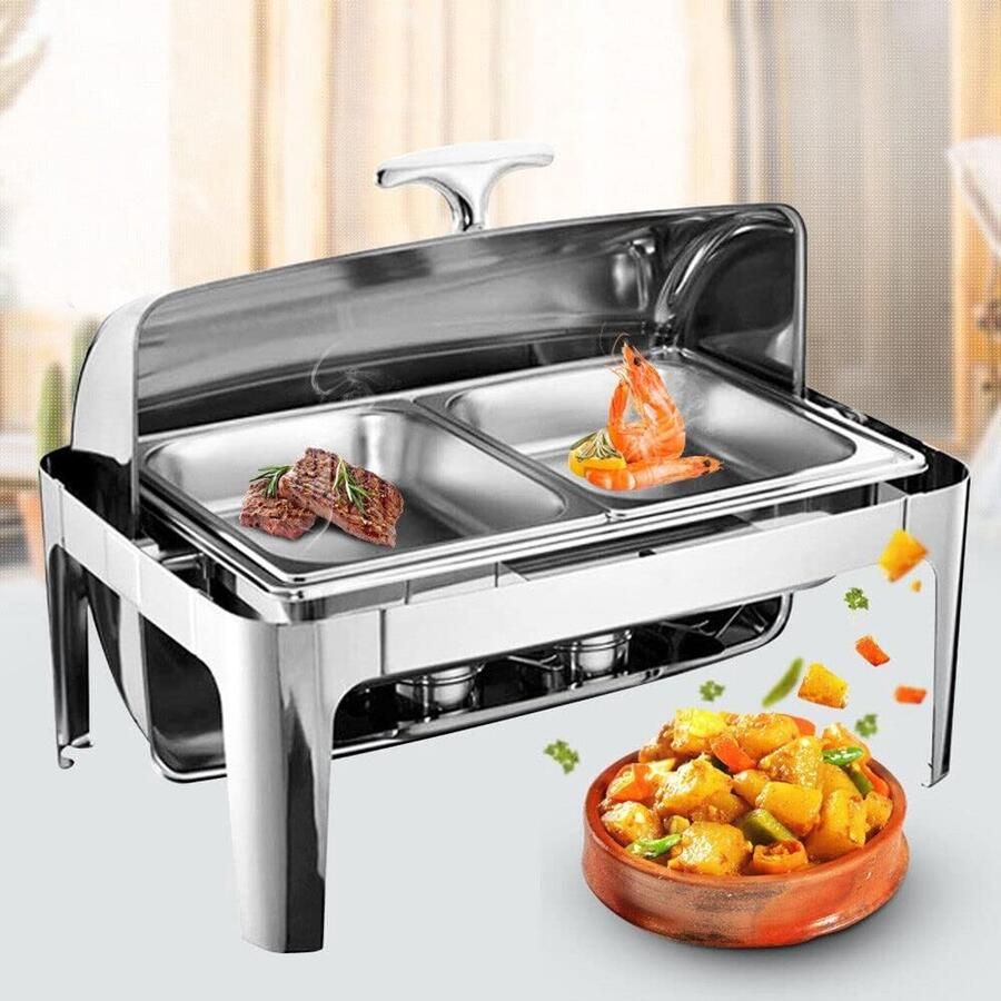 Voedselwarmer Buffet Professionele Set Feesten Gelegenheden Roestvrij Staal 9 Liter Inhoud