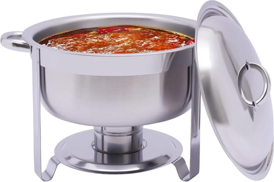 Voedselwarmer Buffet schaal Buffetten organiseren Stabiele steunpoten 52 Qt capaciteit Zilver