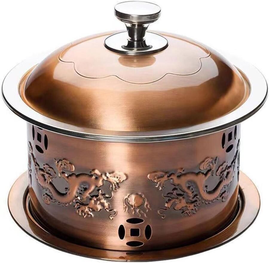 Voedselwarmer Buffet warmer Eten warm houden Duurzaam metaal 30 cm Zilverkleurig