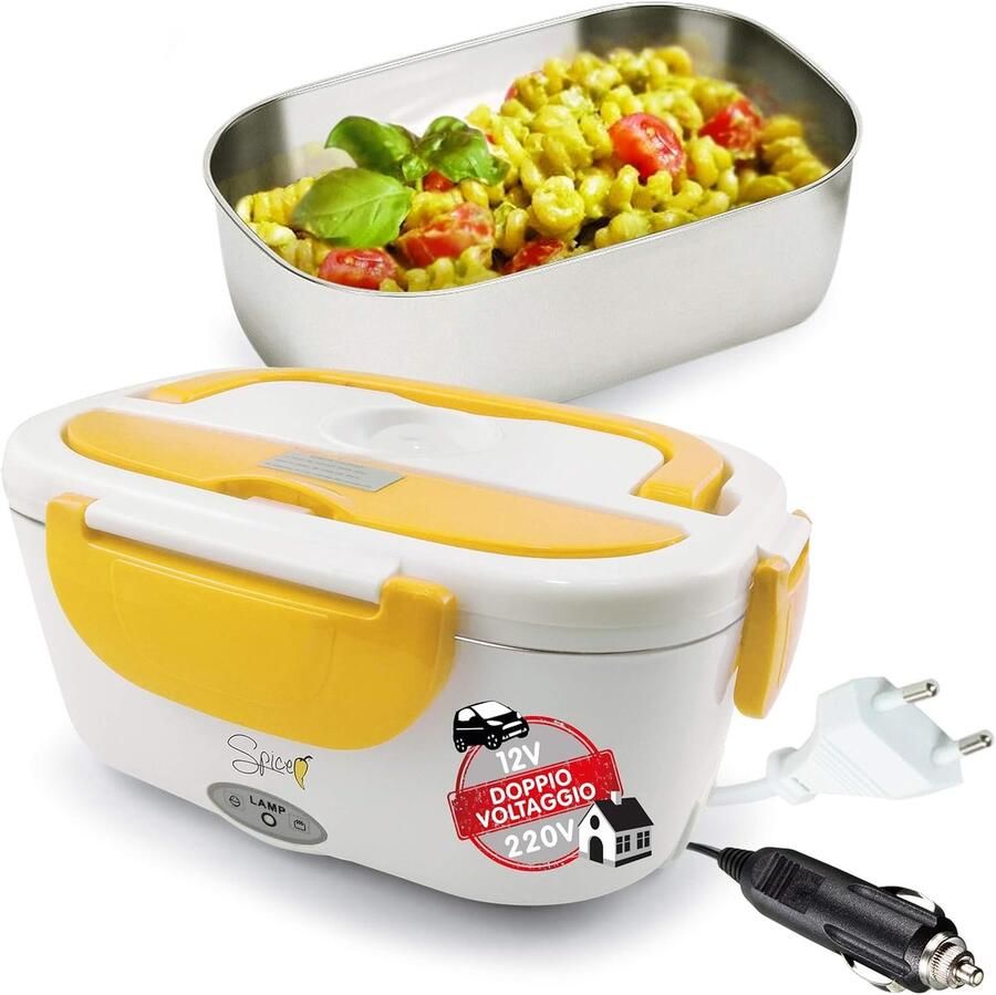 Voedselwarmer Draagbare Lunchbox Warme Maaltijden Onderweg Digitale Temperatuur & Timer 1.5L Container Zilverkleurig