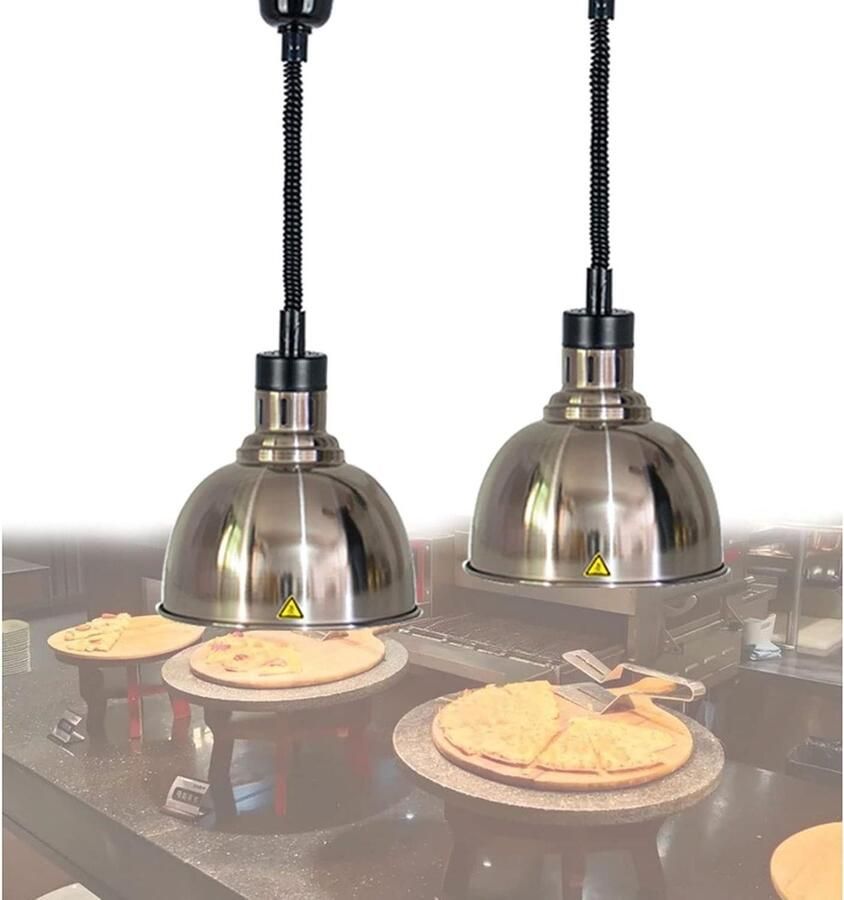 Voedselwarmer Lamp Warmhoudlamp Kroonluchter Eten Warm Houden Uitschuifbaar Ontwerp 65-170 cm Roestvrij Staal