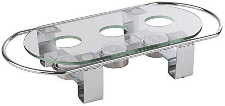 Voedselwarmer met 3 Vlammen en Glasplaat – Ideaal voor Buffet en Tafels