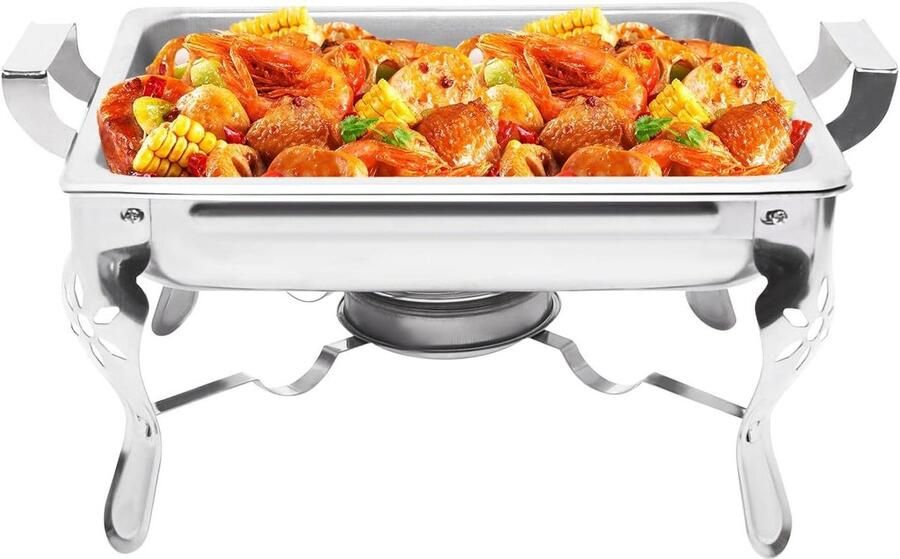 Voedselwarmer Warmhoudcontainer Buffet Verwarmen Roestvrij Staal 6 Liter Zilver
