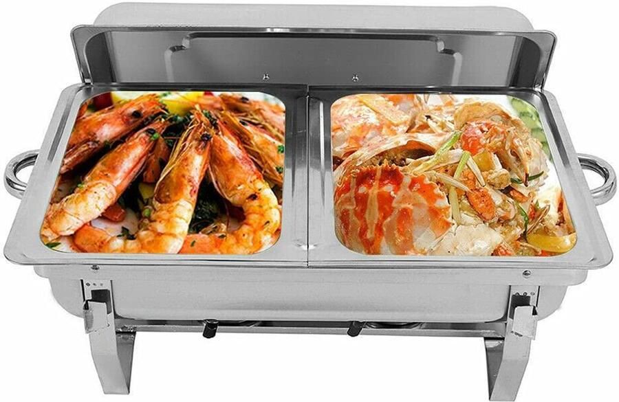 Voedselwarmer Warmhoudcontainer Buffetwarmer Buffetten Serveren Duurzaam RVS Frame 75 Liter Zilver