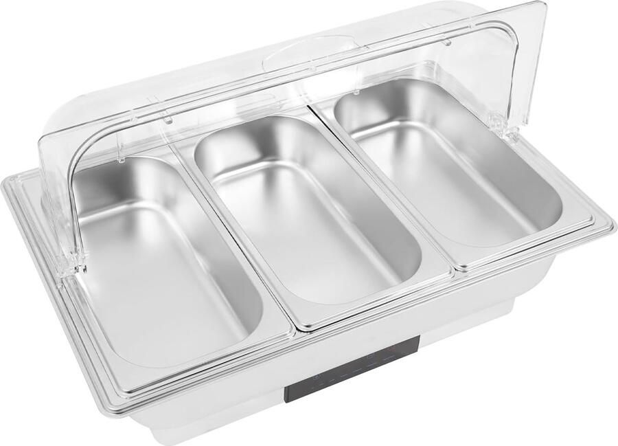 Voedselwarmer Warmhoudoven Buffet Serveren Instelbare Temperatuur 9 Liter Capaciteit Zilver