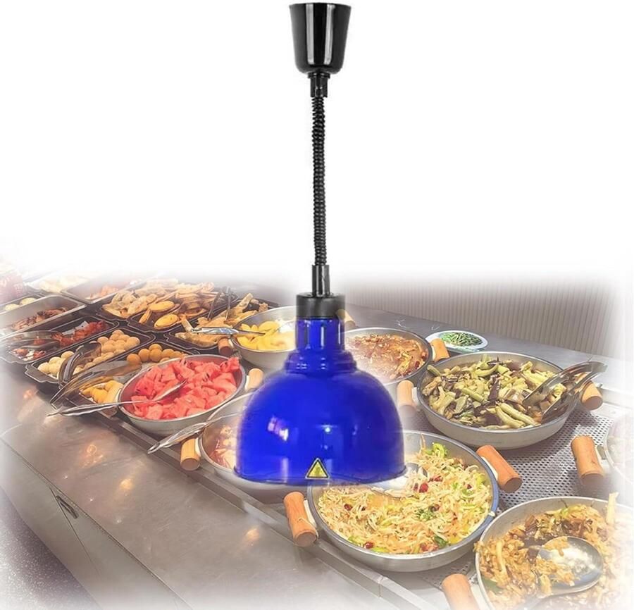 Voedselwarmer Warmtelamp Keuken Gerechten Warm Houden Instelbare Hoogte 5 Stuks Blauw