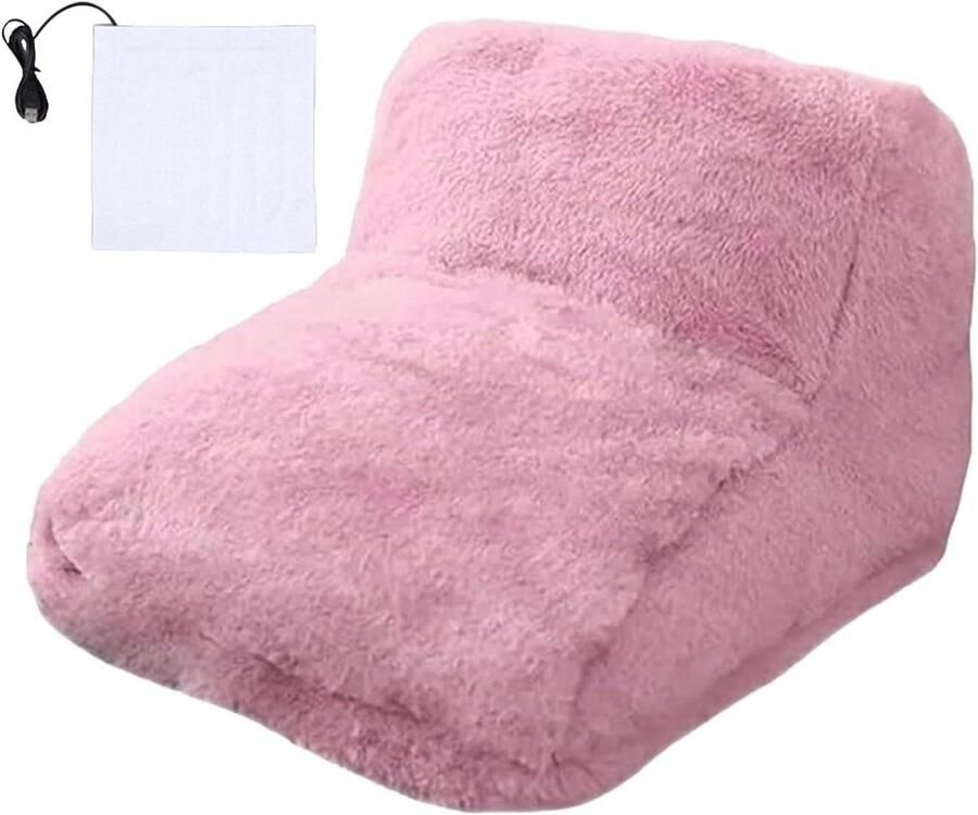 Voetverwarmer Verwarmend kussen Voeten opwarmen Instelbare warmte 33 x 26 cm Grijs