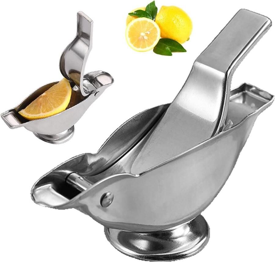 Vogel Fruitpers Handige Citroenpers Sap Extraheren Uniek Vormgegeven 3D x 5B x 3H cm Zilver