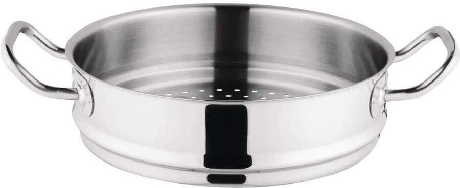 Vogue Tri Wall Steamer 240mm Stainless Steel Kitchen Cooking Dishwasher safe
