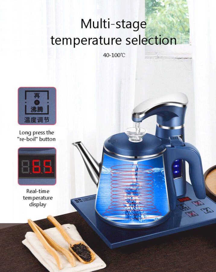 Vol automatische Waterkoker Theepot Set 0.8L Rvs Veiligheid Auto-Off Water Dispenser Fornuis Huishouden