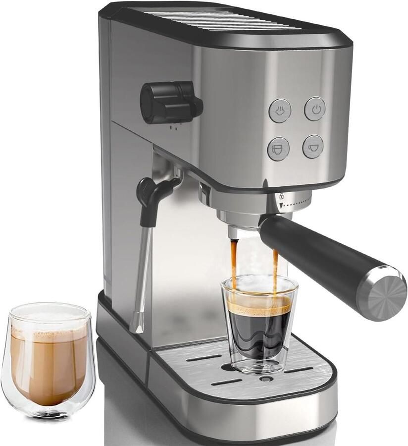 Volautomatisch Koffiezetapparaat Espressomachine Melkschuim Professionele Koffie Maken Automatisch Melkschuimsysteem 800 ml Zilver