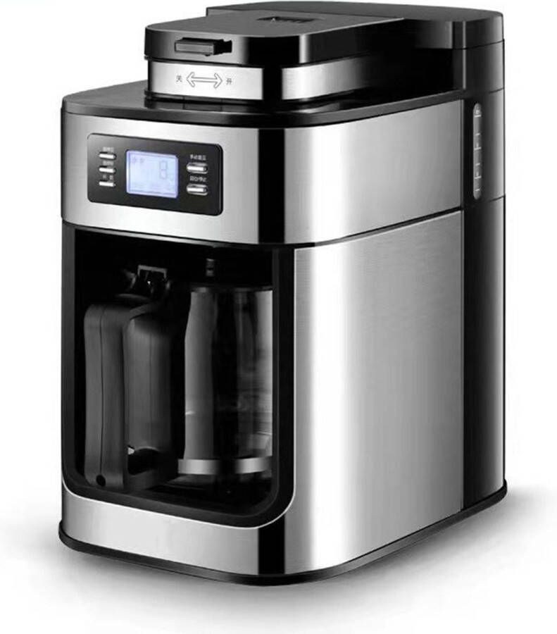 Volautomatische 2-in-1 Koffiemachine Espresso-Koffiemachine Filterkoffie Elektrische Koffiemolen LED-display Automatische Warmhoudfunctie
