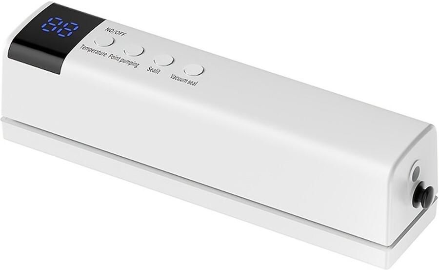 Volautomatische compacte huishoudelijke sealmachine Geschikt voor zowel droge als natte verpakkingen draadloze draagbare voedselconserveringsmachine (wit)