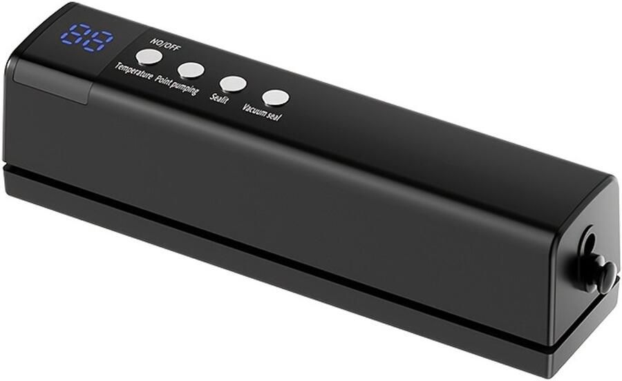 Volautomatische compacte huishoudelijke sealmachine Geschikt voor zowel droge als natte verpakkingen draadloze draagbare voedselconserveringsmachine (zwart)