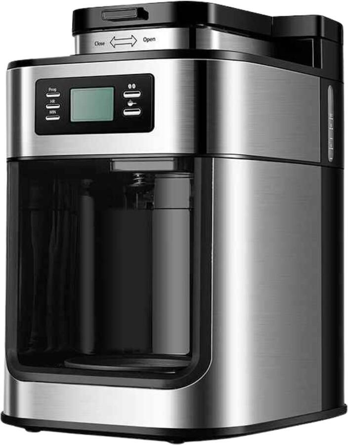 Volautomatische Koffiemachine 2-in-1 Espresso Machine met Bonenmaler LED Display Drip Coffee Maker 220-240V EU voor Thuis & Kantoor