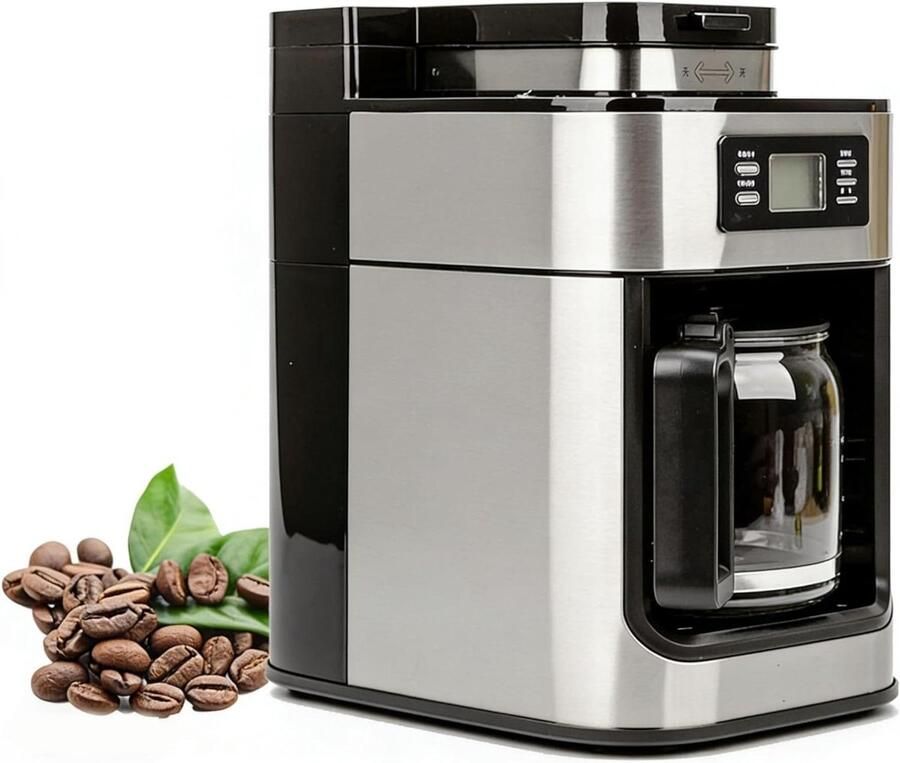 Volautomatische Koffiemachine Espressomachine Thuis Koffie Zetten Geïntegreerde Molen 11-15 Kopjes Roestvrij Staal