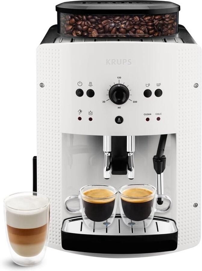 Volautomatische koffiemachine Espressomachine voor cappuccino Voor de thuisbarista Compact thermoblocksysteem Reservoir 17 liter Wit
