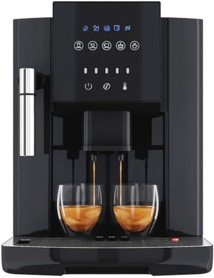 Volautomatische koffiemachine met melkopschuimer en conische koffiemolen 1 8 liter waterreservoir Voorverwarmfunctie Touch display