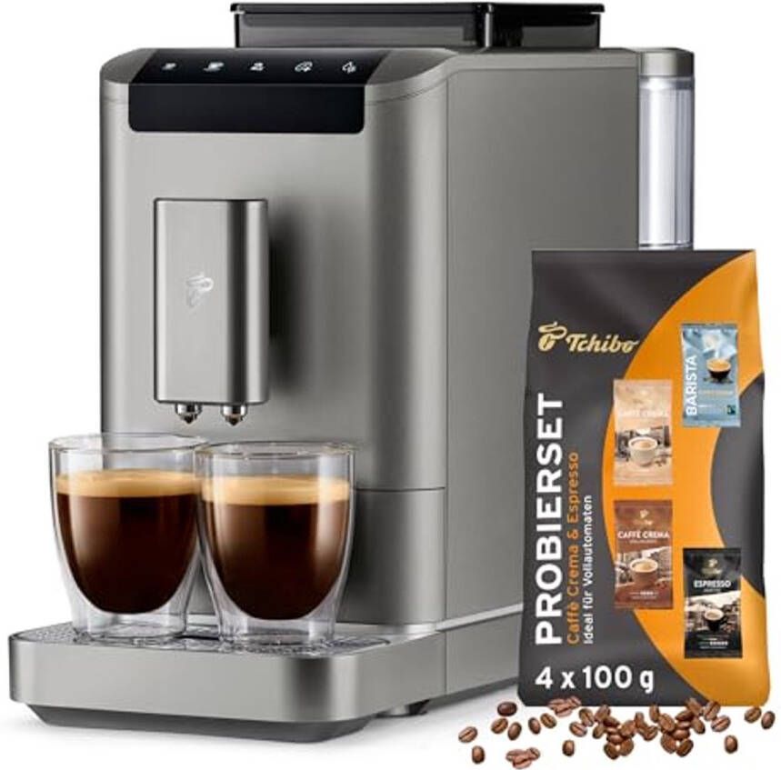 Volautomatische koffiemachine voor perfecte Espresso en Caffè Crema Titanium Silver