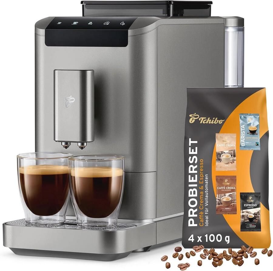 Volautomatische koffiemachine voor perfecte Espresso en Caffè Crema Titanium Silver