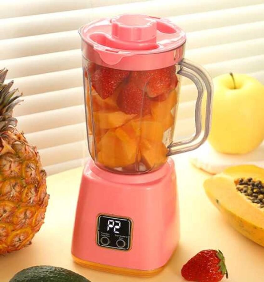 Volautomatische sapcentrifuge voor thuisgebruik draagbare fruitverwerker en blender elektrische sapcentrifuge voor dagelijks gebruik en mixen (roze)