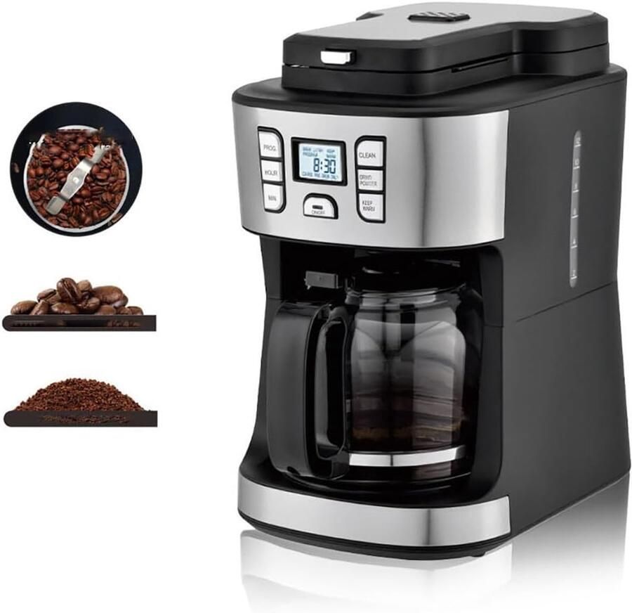 Volledig Automatische Koffiezetter Bonen tot Koffie Verse Koffie Maken 24 Uur Programmeerbaar 1.8 Liter Capaciteit