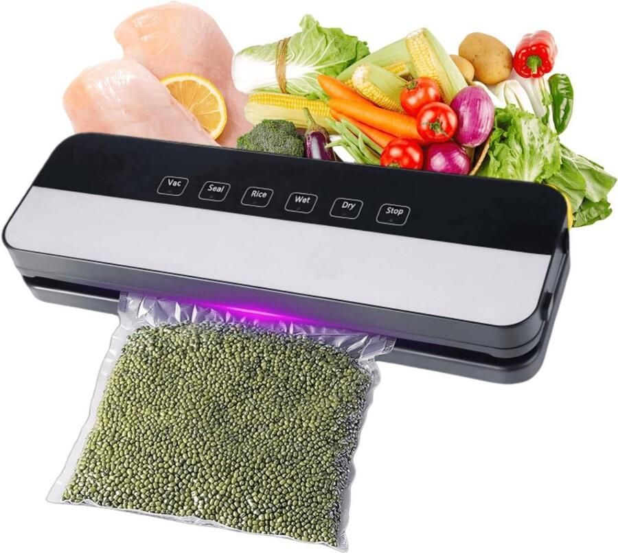 Volledig automatische voedsel vacuümverpakkingsmachine Plastic afsluitmachine voor zowel droog als nat gebruik Compacte vershoudmachine voor huishoudelijk gebruik
