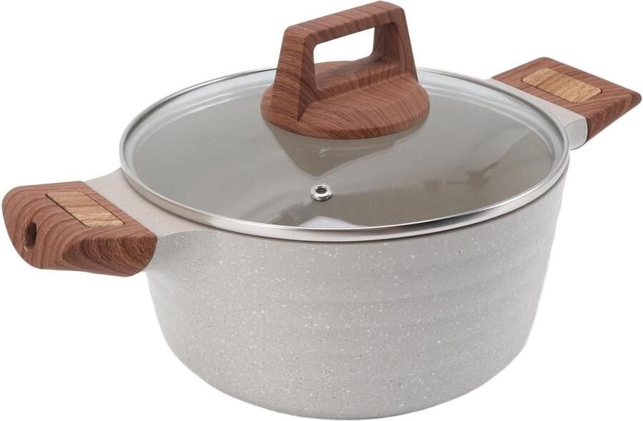 Voorraadpan Soeppan Grote Kookpot Stoofpot Koken Antiaanbaklaag 24cm Diameter Zwart