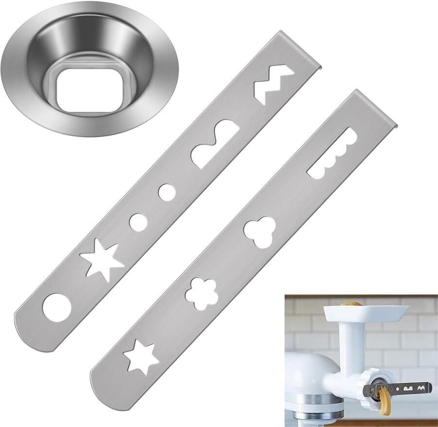 Voorzetstuk spuitgebakopzetstuk accessoires voor vleesmolen 3 stuks gebakopzetstuk roestvrij staal 9 verschillende vormen voor roestvrijstalen mondstuk koekjesaccessoires