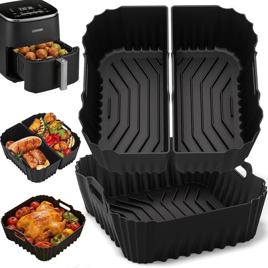 Vorm heteluchtfriteuse voor Cosori Turboblaze 5 5L 5 7L 6L 6 2L 6 4L 3 stuks Airfryer-accessoires voor Philips 2000 Series 6.2L NA230 herbruikbare siliconen bakvorminzetstukken BPA-vrij