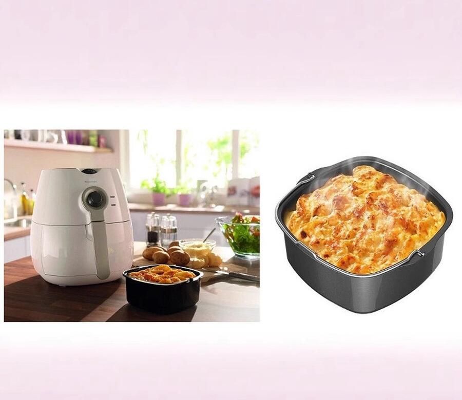 Vorm voor heteluchtfriteuse bakvorm cakevorm airfryer accessoires cakepan broodbakmand cakevat-friteuse Geschikt voor HD9925 HD9860 HD9905 01 (18cm)