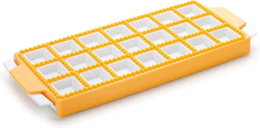 Vorm voor hoekige ravioolini plank voor 21 st. Eenvoudige bereiding meerdere recepten inbegrepen vaatwasmachinebestendig lijn Delicia