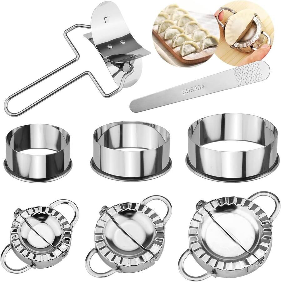 Vormer Ravioli-maker 8 stuks roestvrij staal dumplingmaker deegzakvormer set steekzakvorm voor keuken gereedschap knoedels ravioli biscuitsnijders