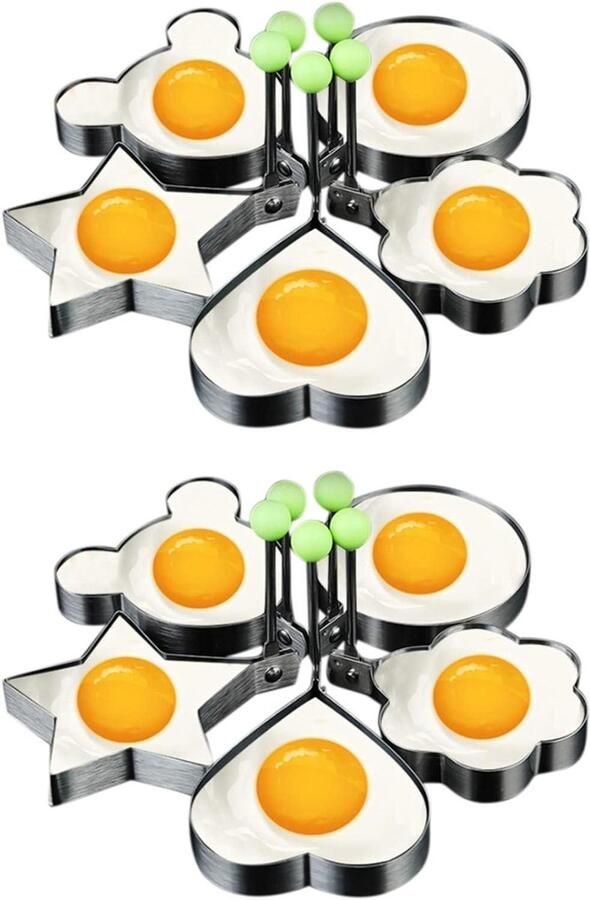 Vormpjes Spiegelei Pannenkoekvorm Ontbijt Maken Anti-aanbak 10 Stuks Groen
