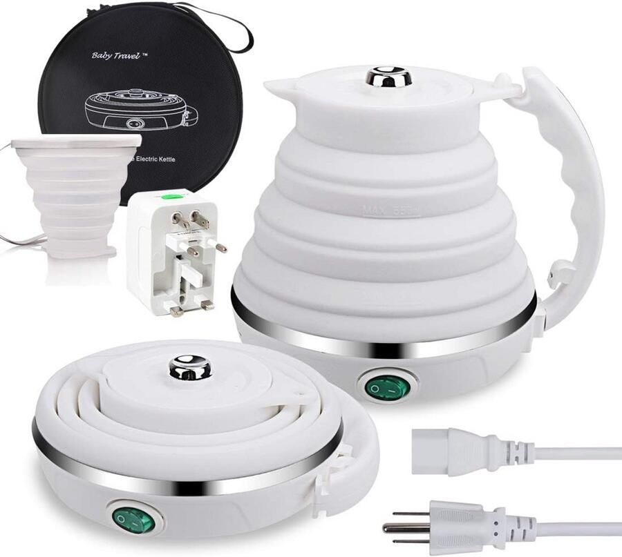 Vouwbare Elektrische Waterkoker van Voedselvriendelijk Silicoon Dubbele Spanning 110-220V 560ml