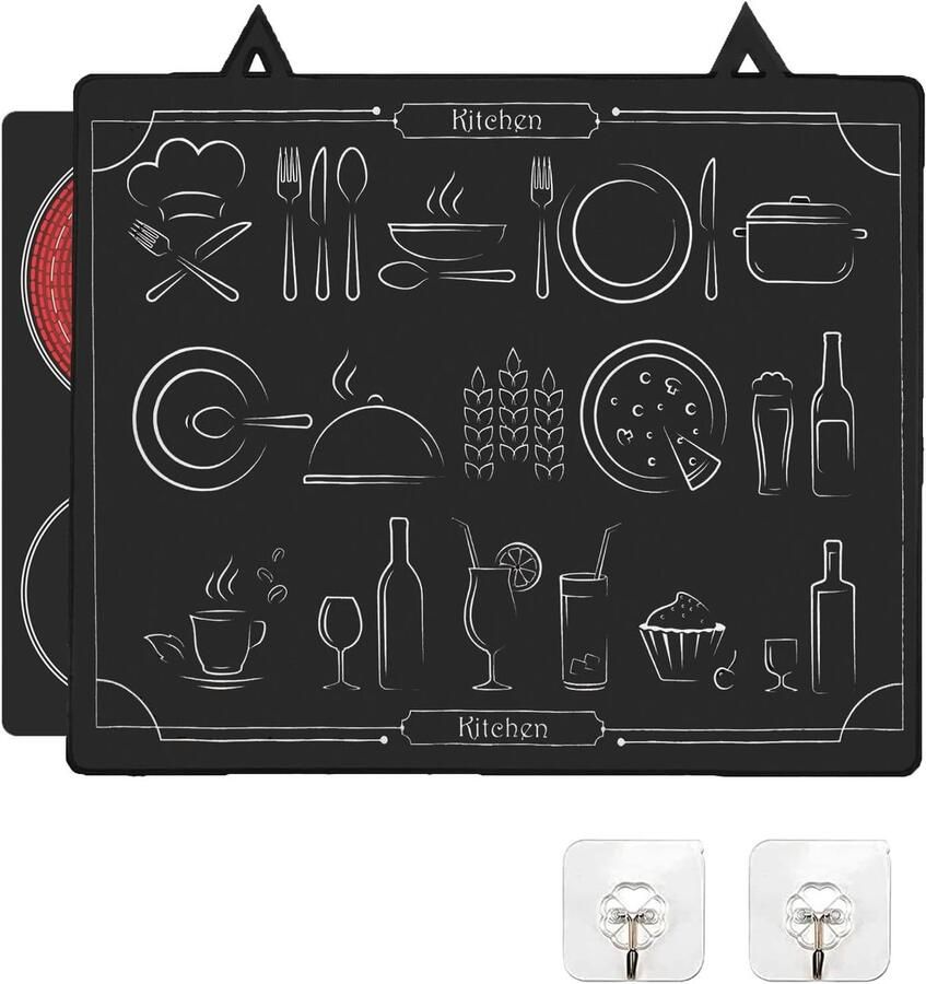 Vouwbare natuurrubberen inductiekookplaatbescherming 62 x 53 cm hittebestendige krasbestendige en antislip mat voor elektrische kookplaten
