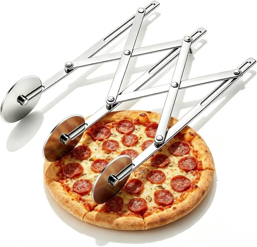 Vouwbare RVS Deegsnijder voor Taart Pizza en Pasta Multifunctioneel Keukenhulpmiddel voor Bakken
