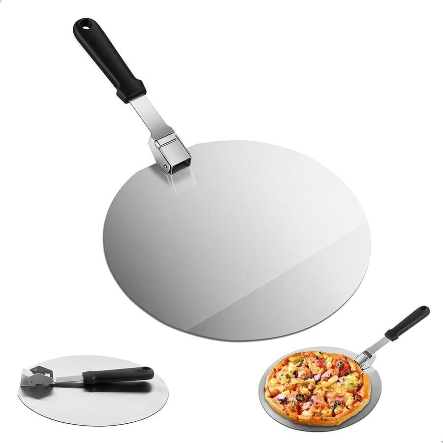Vouwbare RVS Pizzaschop van 10 Inch Ideaal voor Pizza Brood en Taarten Handige Keukenaccessoire voor de Oven